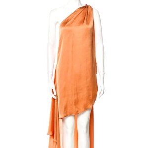 Intermix Baobab Orange Marea One Shoulder Dress Mango Kush Size Medium NWT